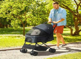 Foldable Pet Stroller, Dog Jogger with Reversible Handle, EVA Wheel, Brake, Basket, Adjustable T3398P349571