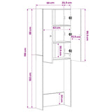 Toilet Cabinet BREDA High Gloss White 66 x 25.5 x 190 cm 897579