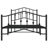 Metal Bed Frame without Mattress with Footboard Black 100x190cm 373801