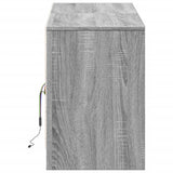 TV Cabinet with LED Grey Sonoma 139.5x34x50 cm Engineered Wood 852199