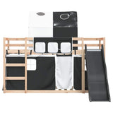 Bunk Bed without Mattress with Slide White and Black 90x200 cm 3284134