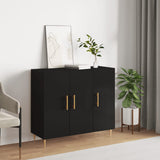 Sideboard Black 90x34x80 cm Engineered Wood 828093