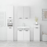 4 Piece Bathroom Cabinet Set White Engineered Wood 3115884