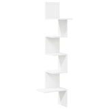 Wall Corner Shelf White 32x32x127,5 cm Engineered Wood 860517