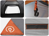 Camping Tent Grey and Orange 4-Person Polyester and Steel 42028649