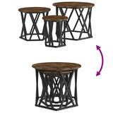 Nesting Side Table 3 pcs Smoked Oak Engineered Wood and Steel 868257