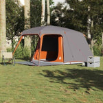 Camping Tent with Porch Dome 5-Person Grey and Orange Waterproof 4009583