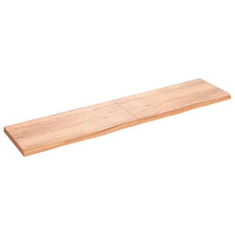 Table Top Light Brown 220x50x cm Treated Solid Wood Oak 3156404