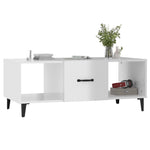 ZNTS Coffee Table High Gloss White 102x50x40 cm Engineered Wood 812705