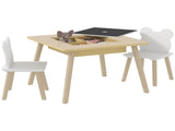 3-Piece Kids Table and Chairs Set with Convertible Desk and Storage Grid, Kids Activity Table for T3398P347724
