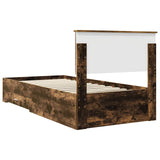 Bed Frame with Headboard Smoked Oak 90 x 200 cm Engineered Wood 3408321