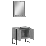 ZNTS 2 Piece Bathroom Cabinet Set Grey Sonoma Engineered Wood 3214337