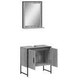 ZNTS 2 Piece Bathroom Cabinet Set Grey Sonoma Engineered Wood 3214337