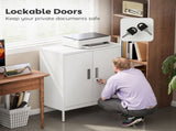 Metal Storage Cabinet with Lock and Adjustable Shelves - White T3398P425018