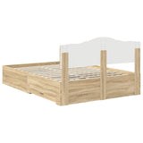 Bed Frame with Drawer Sonoma Oak 150 x 200 cm Engineered Wood 3413179