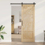Sliding Door ORKDAL Natural 83 x 232 cm Solid Pine Wood 3445598