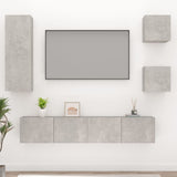 5 Piece TV Cabinet Set Concrete Grey Engineered Wood 3114441