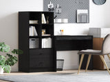 Desk with Drawer with Shelf with Storage 2 pcs Black Oak 3337362