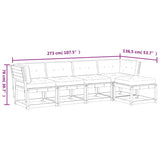 5 Piece Garden Sofa Set with Cushions Wax Brown Solid Wood Pine 3217007