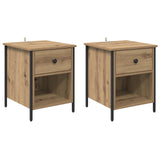 Bedside Cabinet with Drawer 2 pcs Artisan Oak 40 x 42 x 50 cm 881849