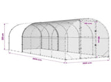 Chicken Coop Silver 600 x 200 x 200 cm Galvanised Steel 3434682