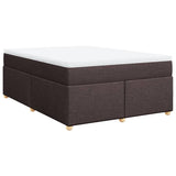 Box Spring Bed with Mattress Dark Brown 140x200 cm Fabric 3285383