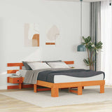 Bed Frame with Headboard Brown 160 x 200 cm Solid Pine Wood 3385684