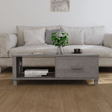 Coffee Table HAMAR Light Grey 100x55x35 cm Solid Wood Pine 340455