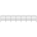 ZNTS Garden Fence with Spear Top Steel x11.9 m Black 277754