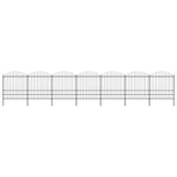 ZNTS Garden Fence with Spear Top Steel x11.9 m Black 277754