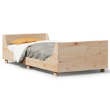 Bed Frame without Mattress 90x200 cm Solid Wood Pine 850776