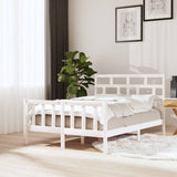 3101344 Bed Frame without Mattress White Solid Wood 120x200 cm