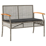4 Piece Garden Lounge Set with Cushions Grey Poly Rattan 366267