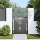 Garden Gate with Lock Black 110 x 180 cm Powder-coated steel 42015887