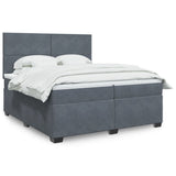 Box Spring Bed with Mattress Dark Grey 200x200 cm Velvet 3290997