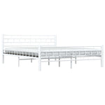 ZNTS Bed Frame with Headboard White 160x200 cm Metal 285299