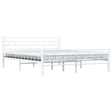 ZNTS Bed Frame with Headboard White 160x200 cm Metal 285299