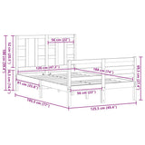 Bed Frame without Mattress Small Double Solid Wood Pine 3193891