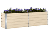 Planter Ivory 195 x 50 x 75 cm Galvanised Steel 42018101