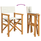 Folding Director's Chair Cream Solid Wood Teak 4008507