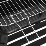 Charcoal BBQ Grill with Wheels Black Steel 315386