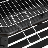 Charcoal BBQ Grill with Wheels Black Steel 315386