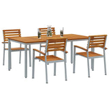 Garden Dining Set 5 pcs Grey Solid Acacia Wood 3284409