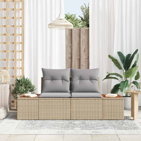 Garden Sofa Beige 184 x 62 x 85cm Poly Rattan 42006820