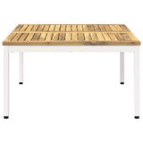 Coffee Table White 80 x 80.5 x 45 cm Solid Acacia Wood 901743