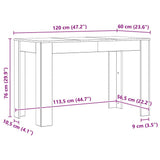 Dining Table Artisan Oak 120x60x76 cm Engineered Wood 855841