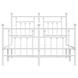 Metal Bed Frame without Mattress with Footboard White 135x190cm 353603