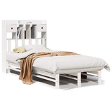 Bookcase Bed without Mattress White 90x200 cm Solid Wood Pine 3323951