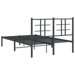 Metal Bed Frame without Mattress with Headboard Black 120x200cm 355559