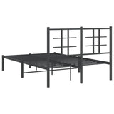 Metal Bed Frame without Mattress with Headboard Black 120x200cm 355559